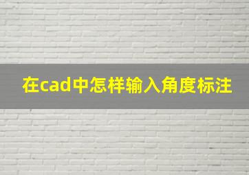 在cad中怎样输入角度标注