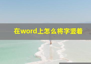 在word上怎么将字竖着