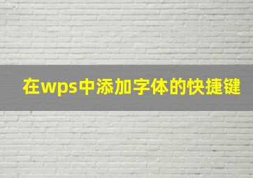 在wps中添加字体的快捷键