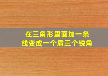 在三角形里面加一条线变成一个盾三个锐角