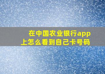 在中国农业银行app上怎么看到自己卡号码