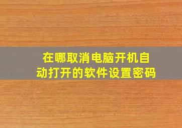 在哪取消电脑开机自动打开的软件设置密码