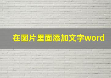 在图片里面添加文字word