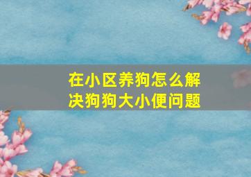 在小区养狗怎么解决狗狗大小便问题