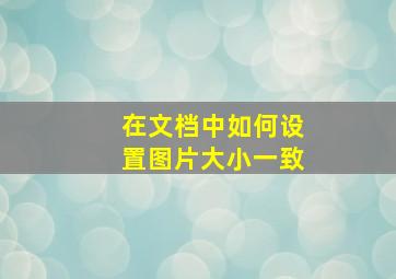 在文档中如何设置图片大小一致