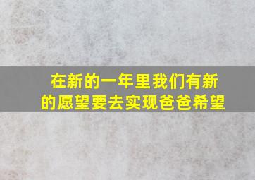 在新的一年里我们有新的愿望要去实现爸爸希望