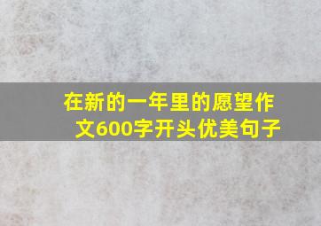 在新的一年里的愿望作文600字开头优美句子