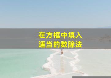 在方框中填入适当的数除法