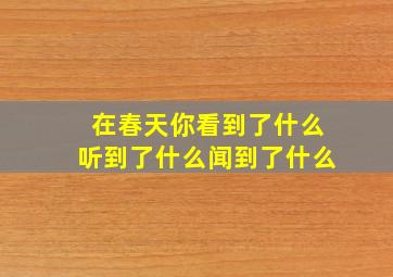 在春天你看到了什么听到了什么闻到了什么