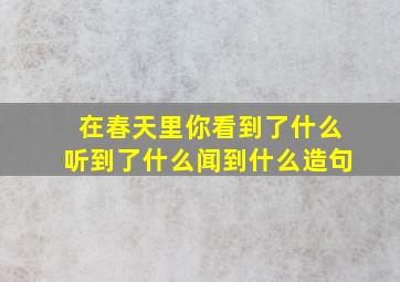 在春天里你看到了什么听到了什么闻到什么造句