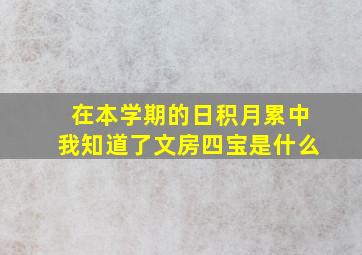 在本学期的日积月累中我知道了文房四宝是什么