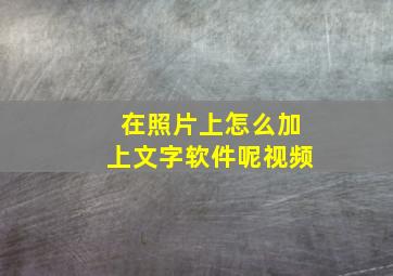 在照片上怎么加上文字软件呢视频