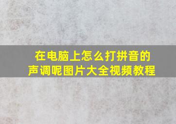 在电脑上怎么打拼音的声调呢图片大全视频教程