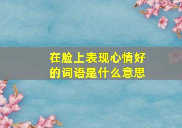 在脸上表现心情好的词语是什么意思