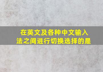 在英文及各种中文输入法之间进行切换选择的是