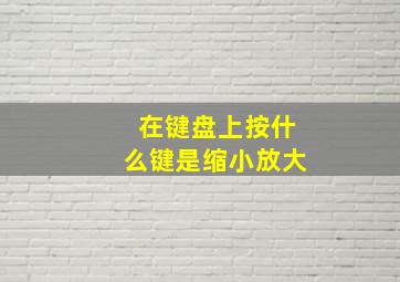 在键盘上按什么键是缩小放大