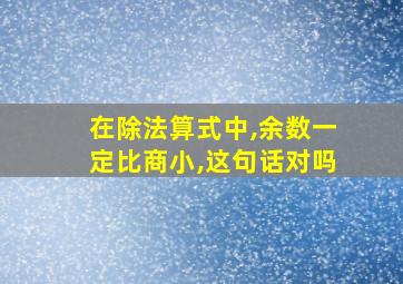 在除法算式中,余数一定比商小,这句话对吗