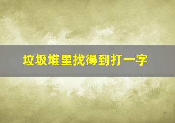 垃圾堆里找得到打一字