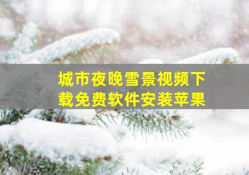 城市夜晚雪景视频下载免费软件安装苹果