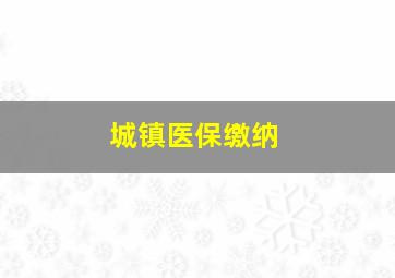 城镇医保缴纳