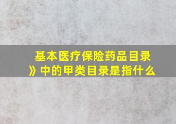 基本医疗保险药品目录》中的甲类目录是指什么