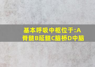 基本呼吸中枢位于:A脊髓B延髓C脑桥D中脑