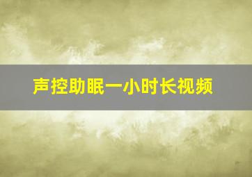 声控助眠一小时长视频