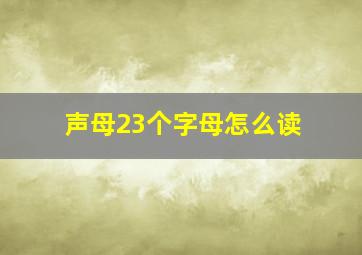 声母23个字母怎么读