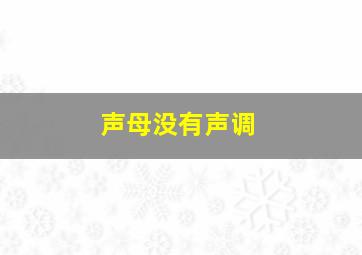 声母没有声调