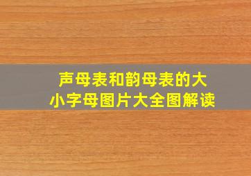 声母表和韵母表的大小字母图片大全图解读