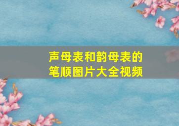 声母表和韵母表的笔顺图片大全视频