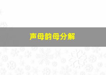 声母韵母分解