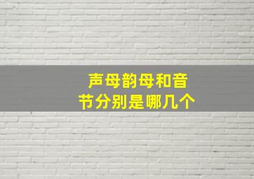 声母韵母和音节分别是哪几个