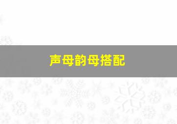 声母韵母搭配