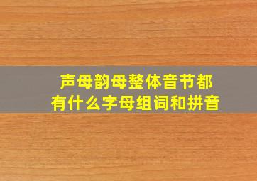 声母韵母整体音节都有什么字母组词和拼音