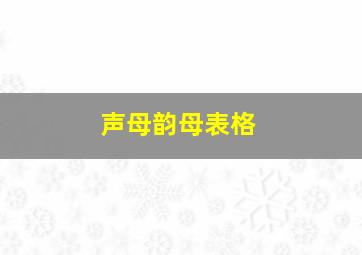 声母韵母表格