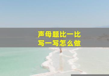 声母题比一比写一写怎么做