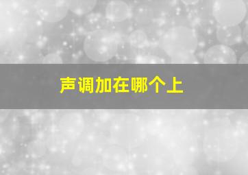 声调加在哪个上