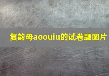 复韵母aoouiu的试卷题图片