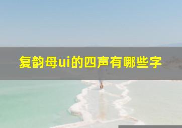 复韵母ui的四声有哪些字