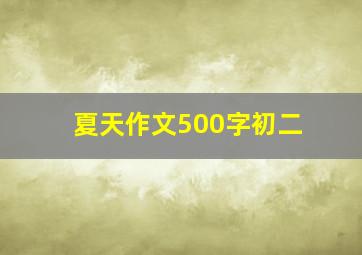 夏天作文500字初二