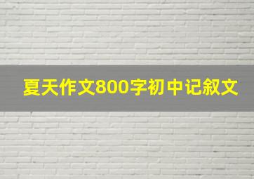 夏天作文800字初中记叙文