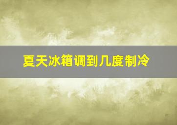 夏天冰箱调到几度制冷