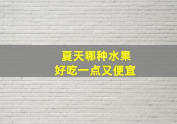 夏天哪种水果好吃一点又便宜