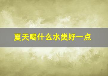 夏天喝什么水类好一点