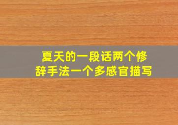 夏天的一段话两个修辞手法一个多感官描写