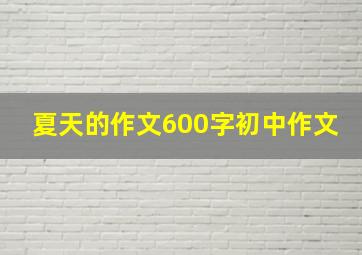 夏天的作文600字初中作文