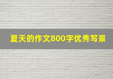 夏天的作文800字优秀写景