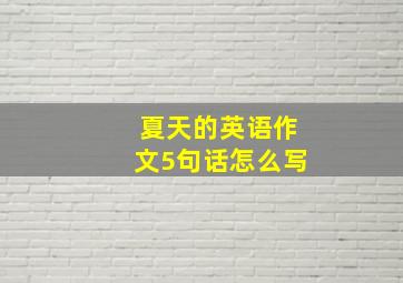 夏天的英语作文5句话怎么写