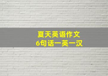 夏天英语作文6句话一英一汉